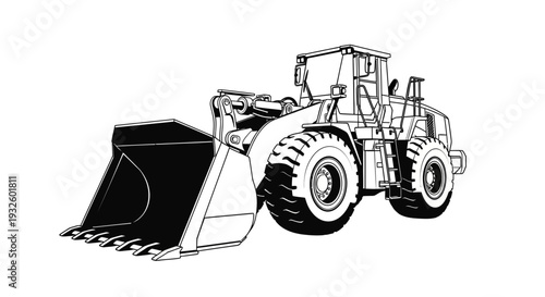 Heavy duty construction loader equipment ready for earth moving tasks.