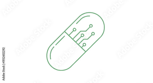 Digital Pill Futuristic Medicine Technology Concept.