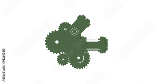 Detailed Mechanical Gear System Illustration.