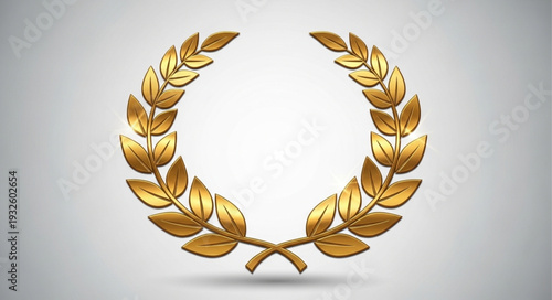 Golden Laurel Wreath Symbolizing Victory, Achievement, and Honor on a Neutral Background.