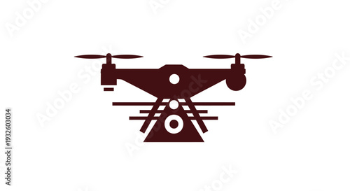 Drone Technology Aerial Photography Quadcopter Icon Symbol.