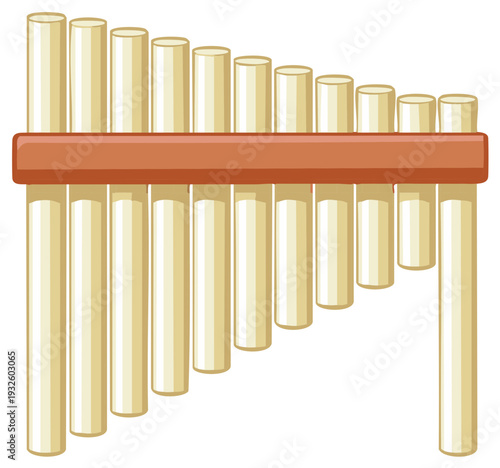 Traditional Pan Flute Musical Instrument With Wooden Bar