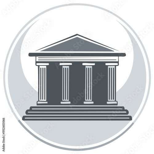 Classic Government Building Facade with Columns and Pediment Icon