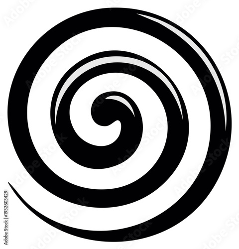 Hypnotic Black and White Spiral Swirl Pattern Dynamic Optical Illusion