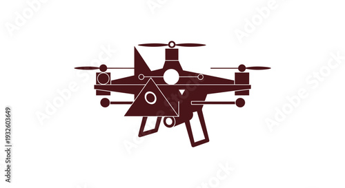 Drone with triangular sensor and camera technology.