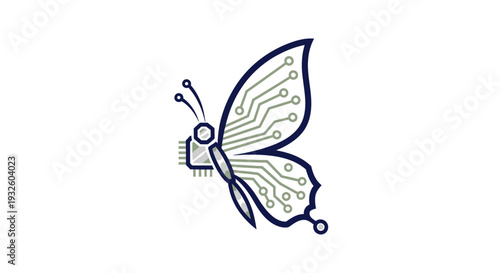 Creative technological butterfly illustration symbolizing innovation and advanced digital concepts