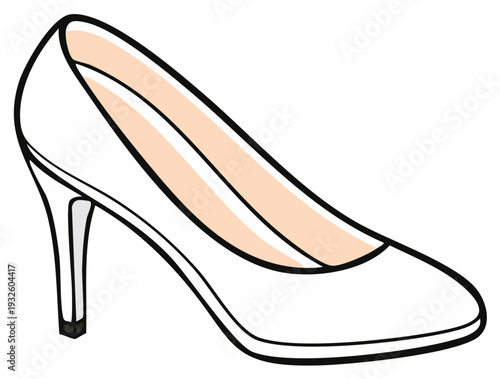 Elegant high heel shoe in a vector illustration