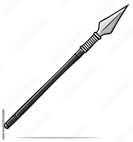 Cartoon Spear Weapon Isolated Illustration