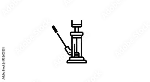 Industrial Jack Tool Outline Icon for Lifting Heavy Objects.
