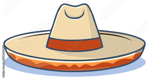 Traditional Mexican Sombrero Hat Illustration for Fiesta and Celebration
