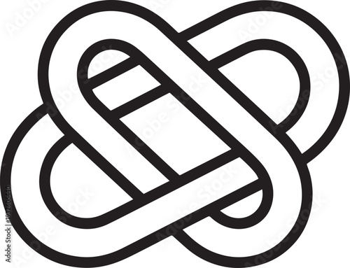 Complex Celtic knot vector illustration of intertwined lines and loops without beginning or end