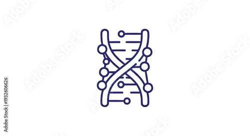 DNA Double Helix Structure Icon Representing Genetics.