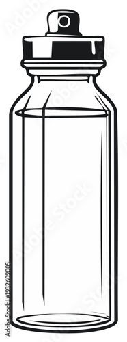 Line Art of a Dropper Bottle with Liquid Interior