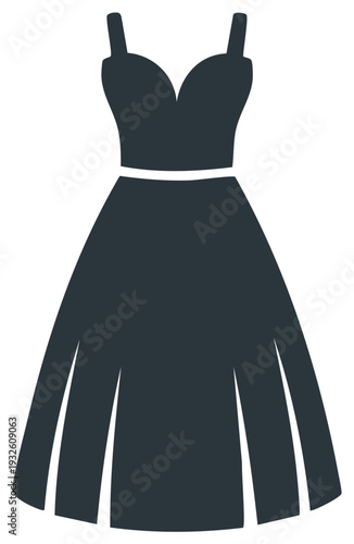 Elegant Sleeveless Dress with Straps, Fashionable Clothing Apparel Design