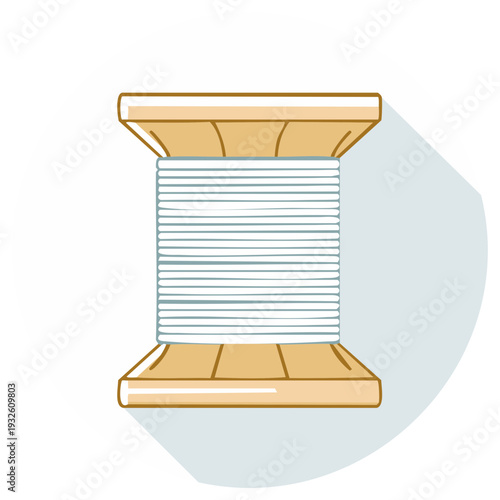 Isolated Bobbin of Thread Spool for Sewing Supplies Needlework Equipment