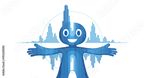 Blue Cartoon Character City Background.