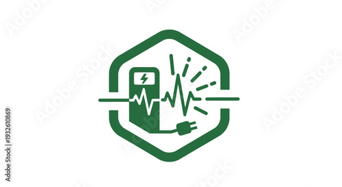 Electric Vehicle Charging Station Health Monitor Icon.