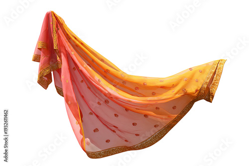 Graceful Bridal Dupatta isolated on transparent background