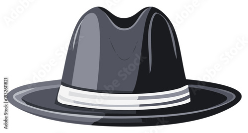 Stylish fedora hat illustration for fashion and accessories design