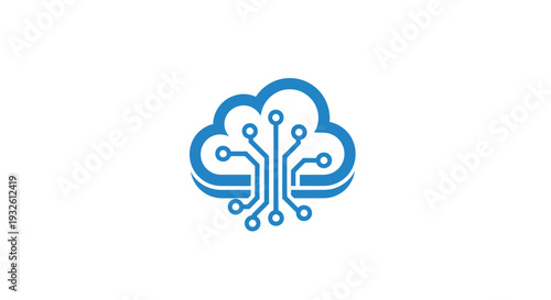 Digital Cloud Technology Circuit Board Symbol.
