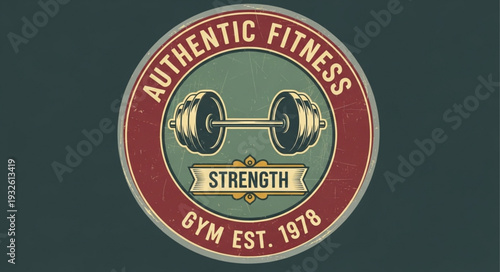 Authentic Fitness Gym Logo - Emblem of Strength and Fitness Since 1978.
