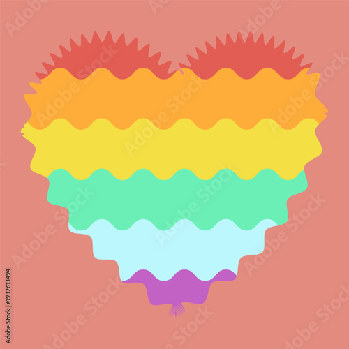 Pride LGBT heart vector icon, Lesbian gay bisexual transgender concept love symbol. Color rainbow flag. Flat hipster design signs isolated on white background. Social media post for blogger, story