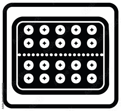 Contraceptive pill pack stylized vector illustration for personal healthcare