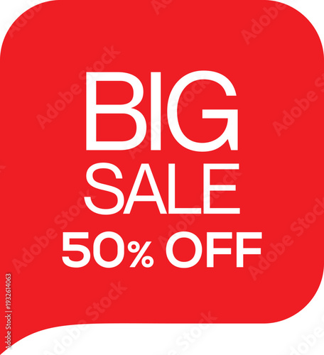 Big sale 50 percent off promotional graphic
