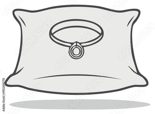 Stylized illustration of a collar necklace resting on a cozy pillow for restful sleep