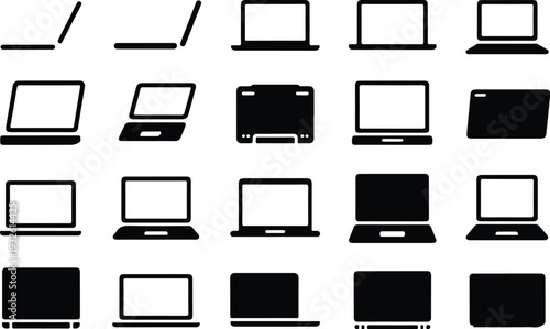 Set of 20 laptop icons vector