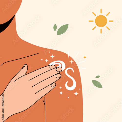 Flat Vector Art of Sunscreen SPF Application Routine