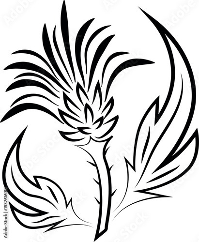Thistle for logos in black and white