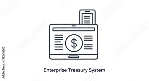 Enterprise Treasury System Financial Management Software Icon.