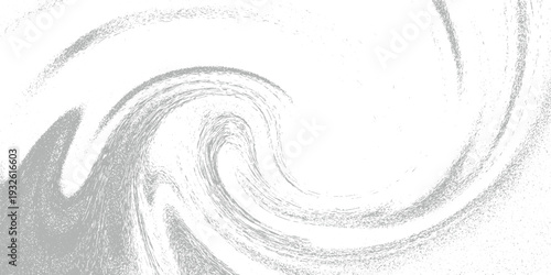 Swirling grey textured brush strokes on white background abstract pattern