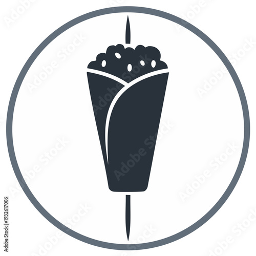 Shawarma food icon inside a circle