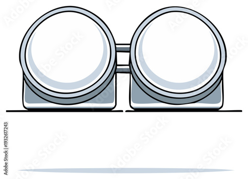 Cartoon Binoculars Looking Forward Illustration for Vision and Exploration