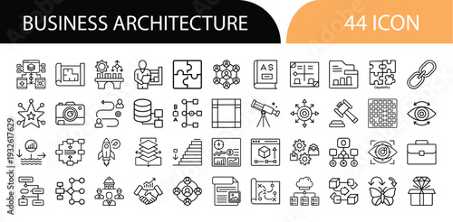 Business Architecture Icons Set for Professional Business Use Cases