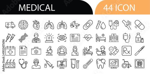 Medical Vector Set Featuring Doctors, Hospitals, Medicine, and Healthcare Elements for Web and App Design