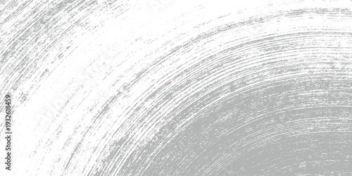 Abstract grey and white textured background with curved brush strokes and distressed effect