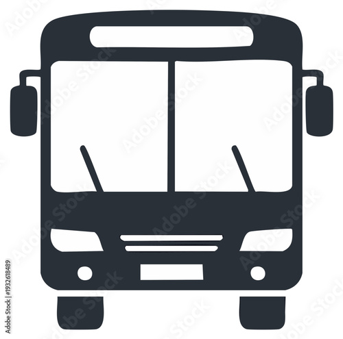 Front view of a passenger bus illustration