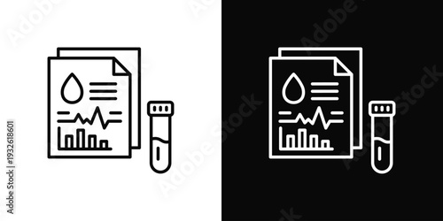 Blood Analysis Icon In Black And White Style