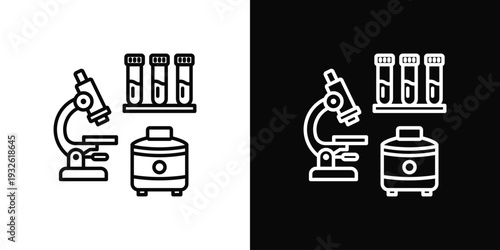 Blood Laboratory Icon In Black And White Style