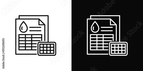 Blood Report Icon In Black And White Style