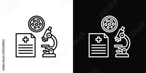 Hematology Analysis Icon In Black And White Style