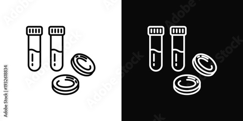 Hematology Test Icon In Black And White Style