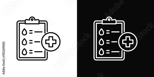 Medical Blood Test Icon In Black And White Style