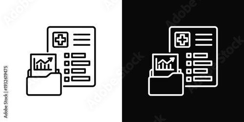 Medical Results Icon In Black And White Style