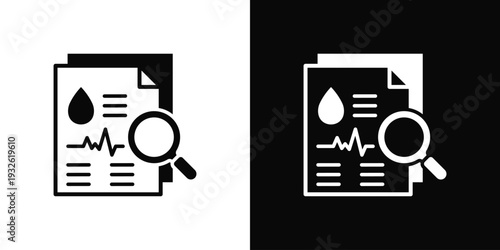 Blood Examination Icon In Black And White Style