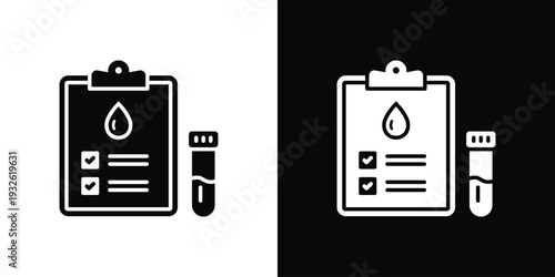 Blood Screening Icon In Black And White Style