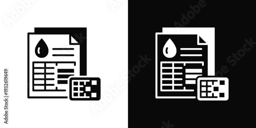 Blood Report Icon In Black And White Style
